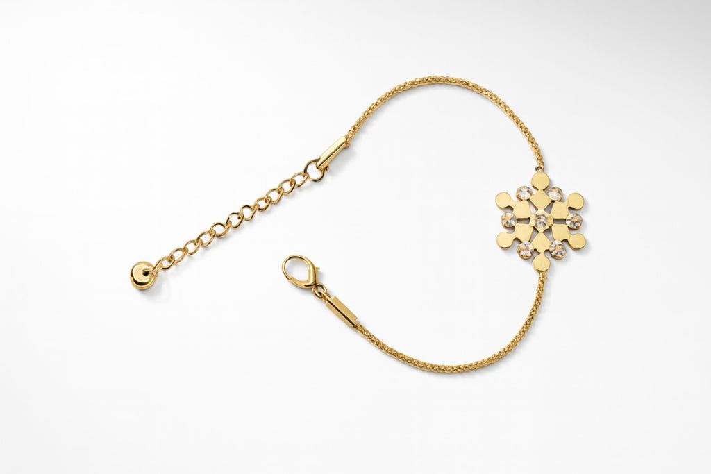 Snöflinga Armband Rostfritt Stål - Guldpläterat & Vattentåligt