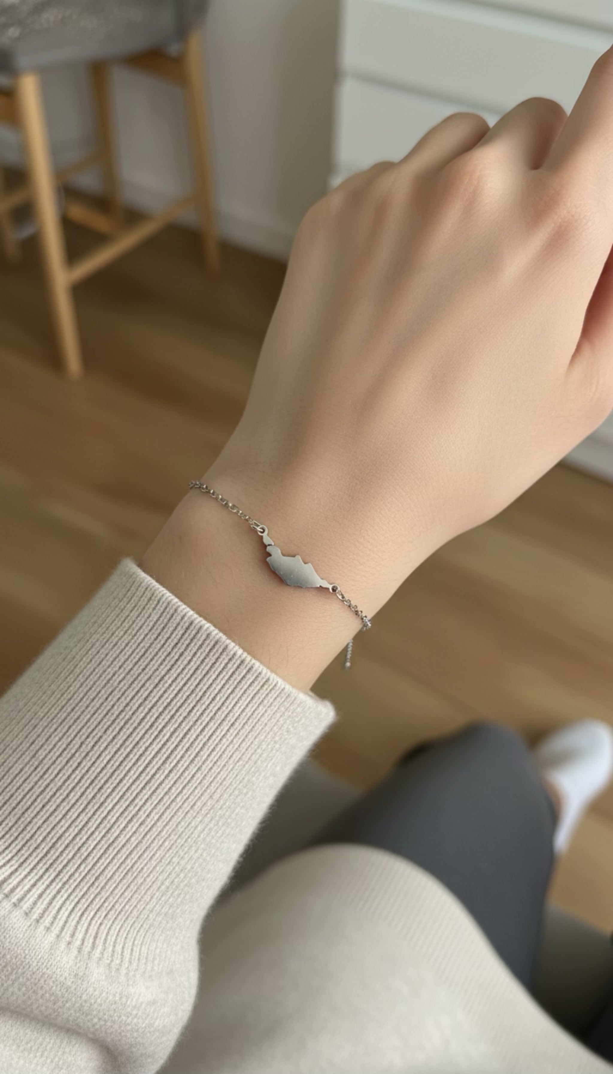 Gotland Armband - Rostfritt Stål med Ökarta