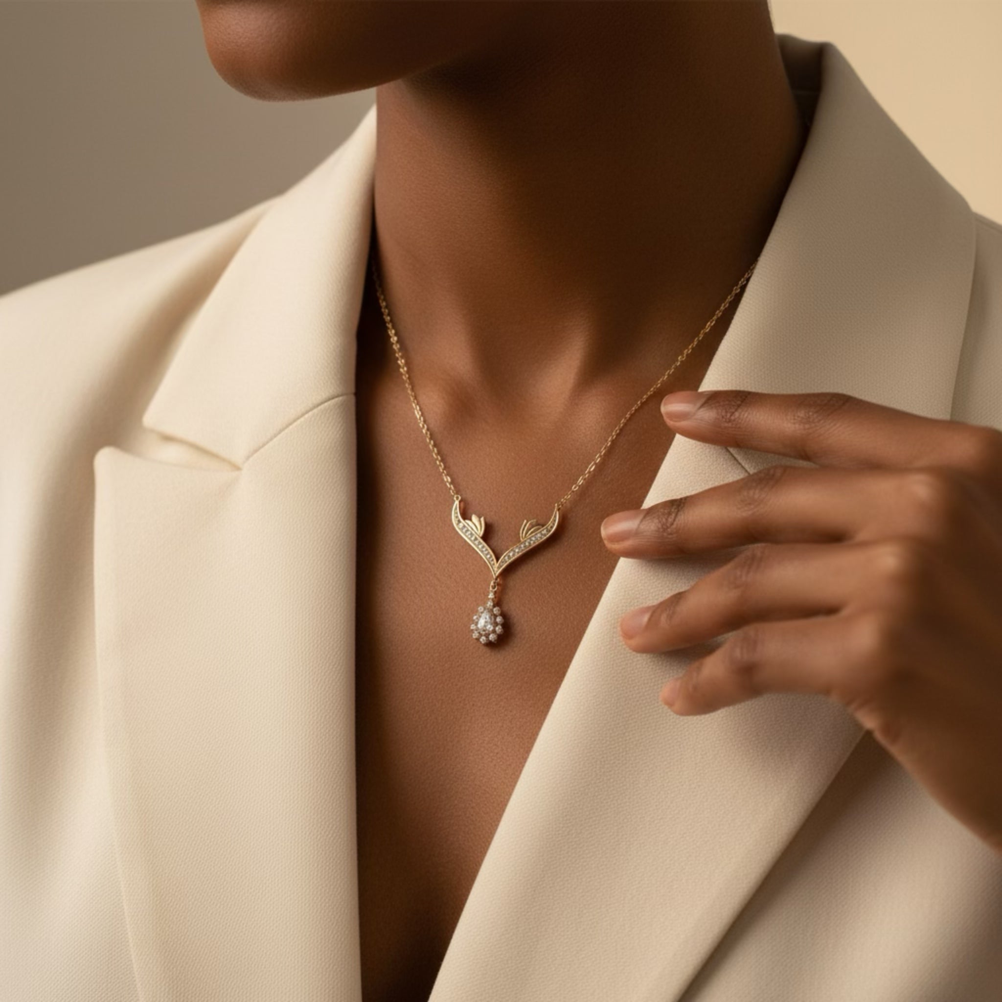 Halsband Rostfritt Stål Guldpläterat