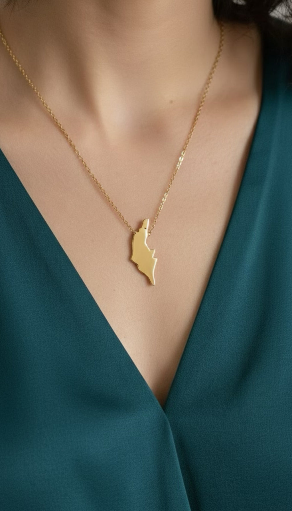 Gotland Halsband Guldig - Rostfritt Stål med Ökarta