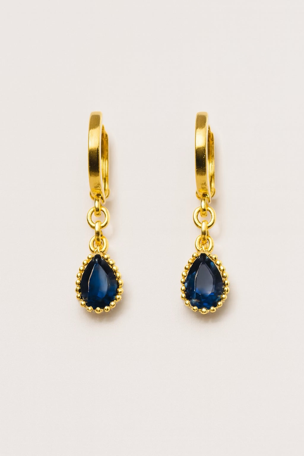 Örhängen Rostfritt Stål - Guldpläterade med Blå Sten