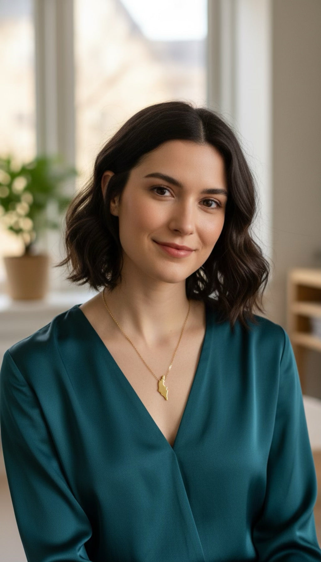 Gotland Halsband Guldig - Rostfritt Stål med Ökarta