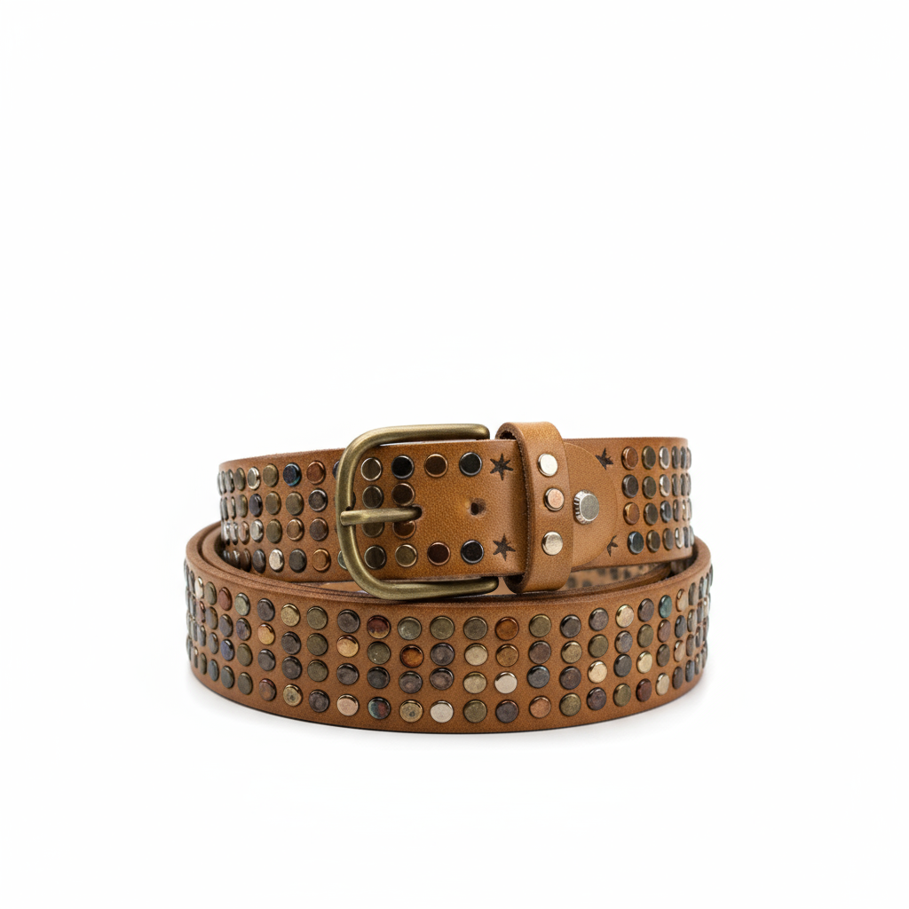 Handgjort Läderbälte - Brunt Äkta Läder