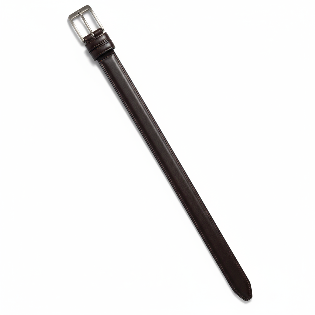 Handgjort Läderbälte - Brunt Äkta Läder