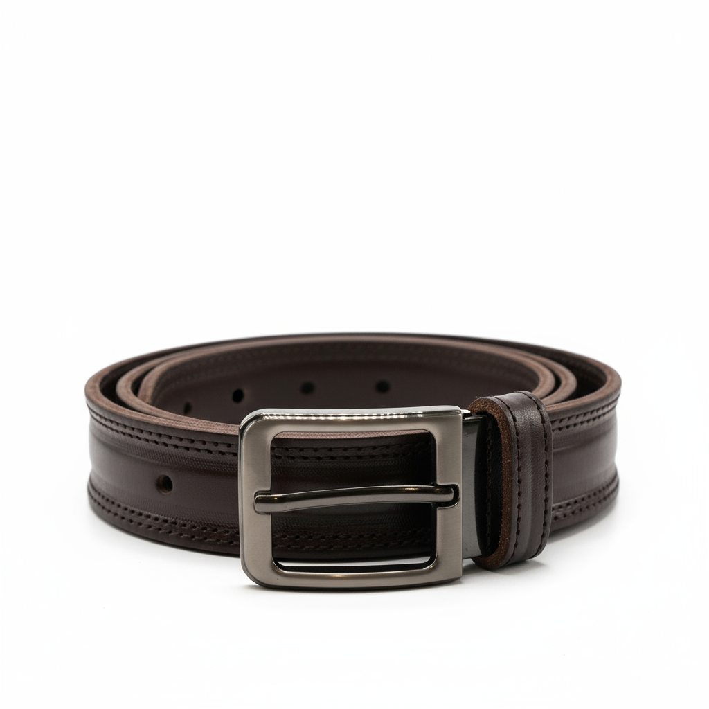 Handgjort Läderbälte - Brunt Äkta Läder