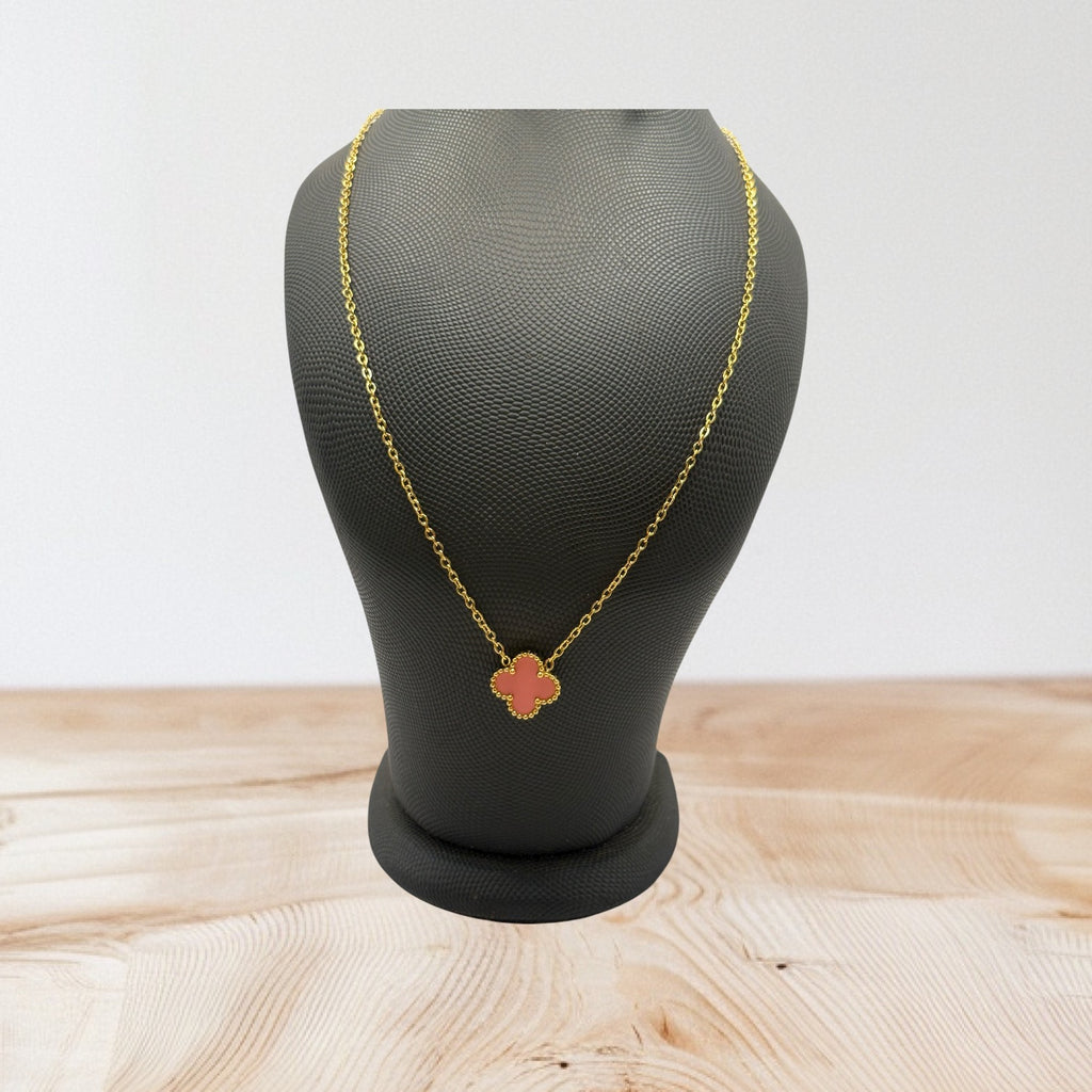 Elegant Rosa Halsband - 18K Guldpläterat Rostfritt Stål