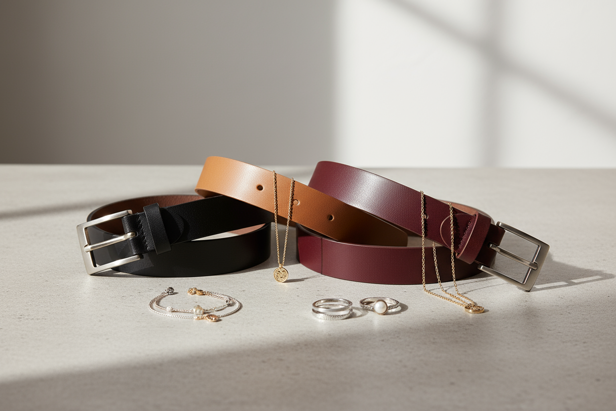 Jag vill ha en bild med mina bältor och smycken 